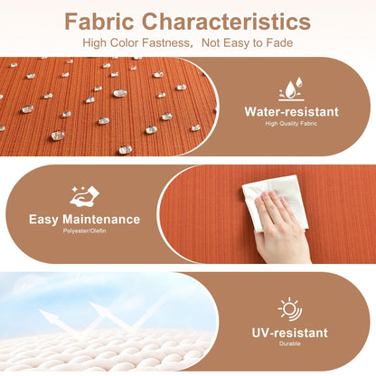 HOOOWOOO Set da 6 pezzi per mobili da esterno in vimini per patio, braciere con sedia a dondolo girevole