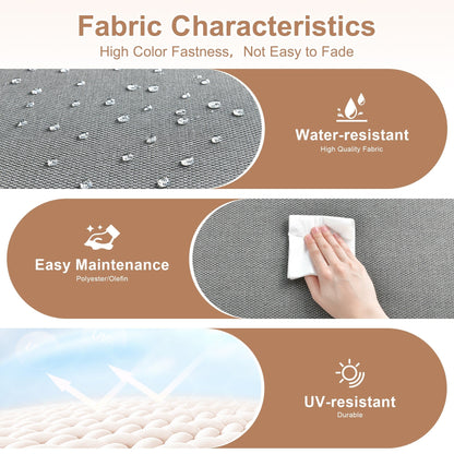 HOOOWOOO Set da 6 pezzi per mobili da esterno in vimini per patio, braciere con sedia a dondolo girevole