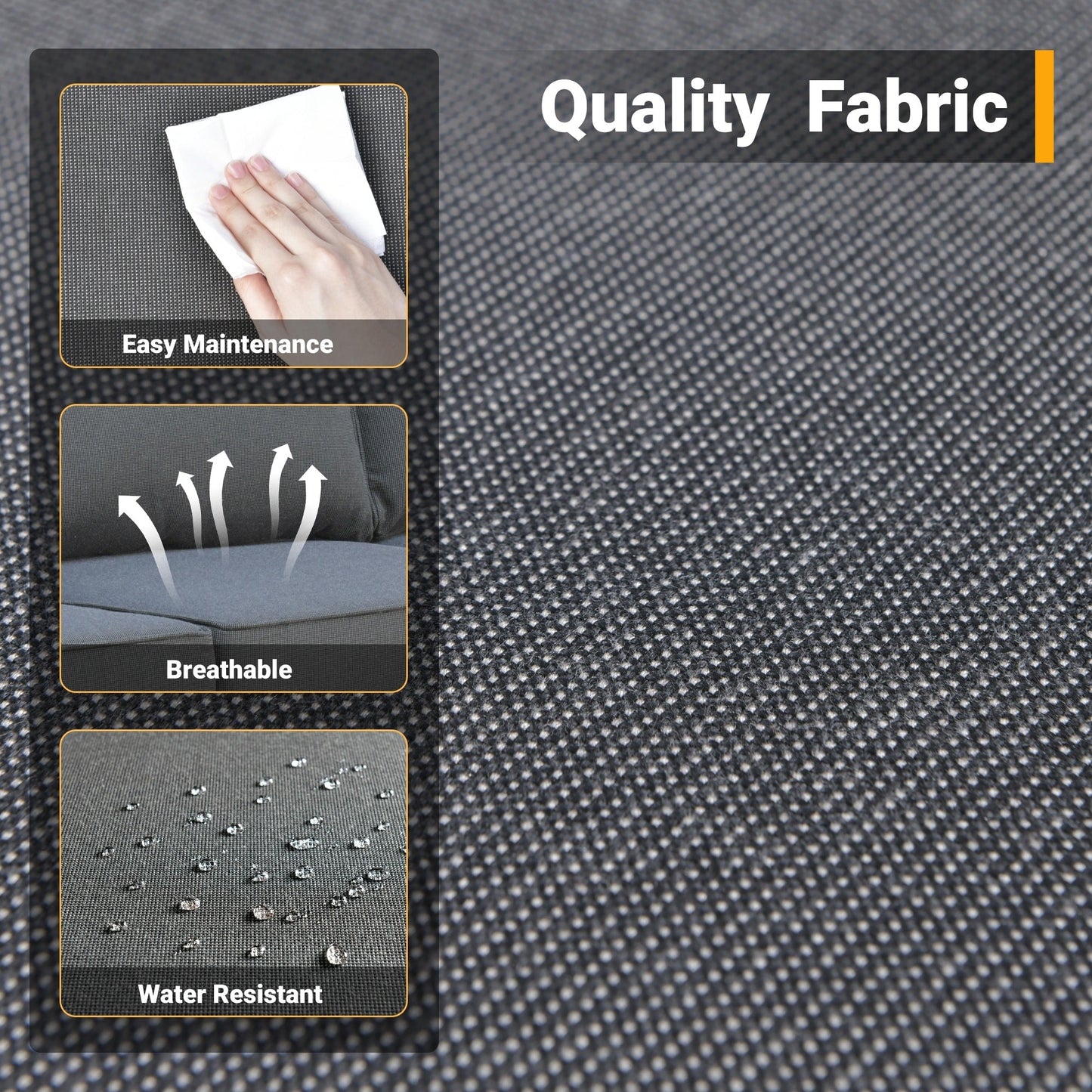 Set di 4 sedie girevoli da giardino in vimini HOOOWOOO con braciere a legna