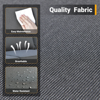 Set di 4 sedie girevoli da giardino in vimini HOOOWOOO con braciere a legna