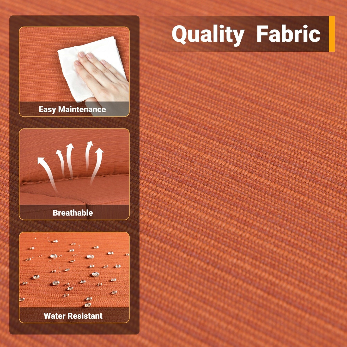 Set di 4 sedie girevoli da giardino in vimini HOOOWOOO con braciere a legna