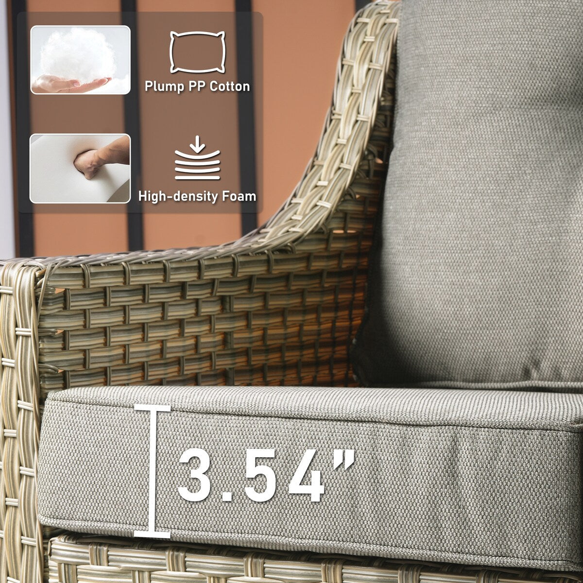 Set di 9 sedie girevoli da esterno con schienale alto in vimini HOOOWOOO