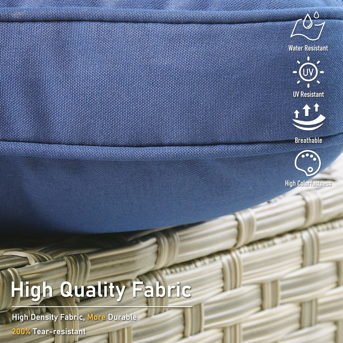 Set di 9 sedie girevoli da esterno con schienale alto in vimini HOOOWOOO