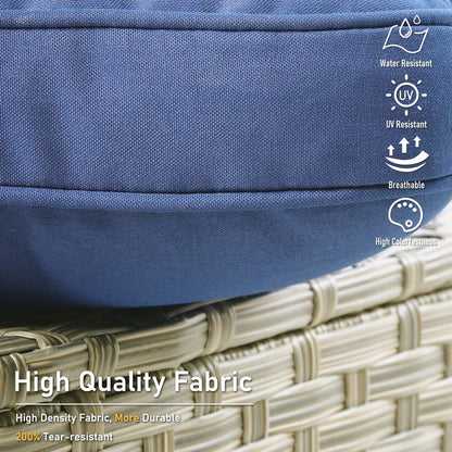 Set di 9 sedie girevoli da esterno con schienale alto in vimini HOOOWOOO