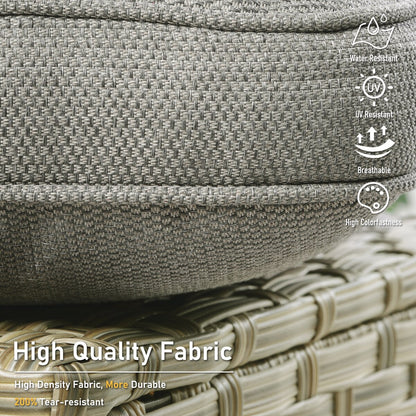 Set di 9 sedie girevoli da esterno con schienale alto in vimini HOOOWOOO