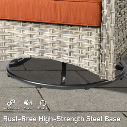 Set di 9 sedie girevoli da esterno con schienale alto in vimini HOOOWOOO