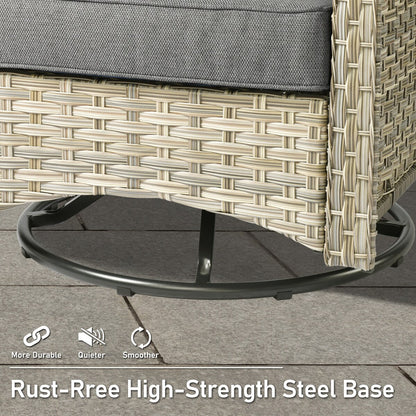 Set di 9 sedie girevoli da esterno con schienale alto in vimini HOOOWOOO