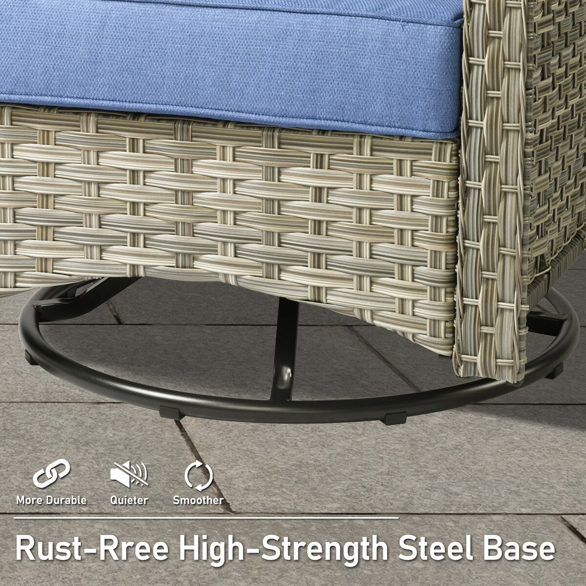 Set di 9 sedie girevoli da esterno con schienale alto in vimini HOOOWOOO