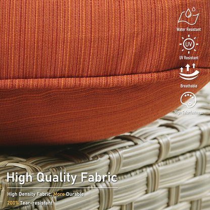 Set di 9 sedie girevoli da esterno con schienale alto in vimini HOOOWOOO