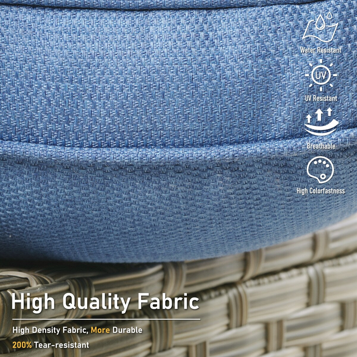 Set di 9 sedie girevoli da esterno con schienale alto in vimini HOOOWOOO