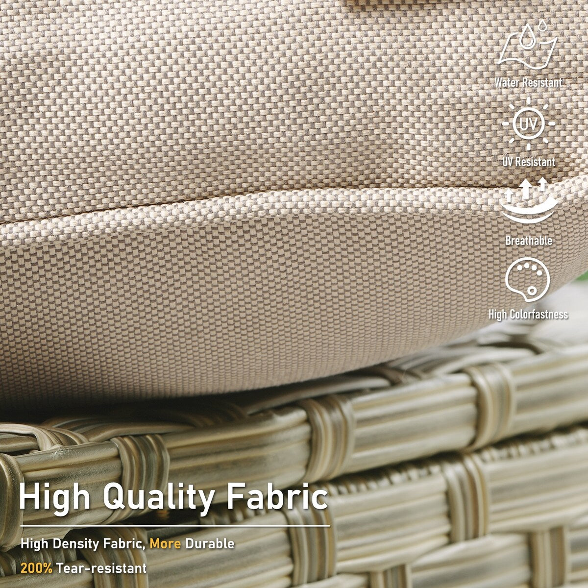 Set di 9 sedie girevoli da esterno con schienale alto in vimini HOOOWOOO