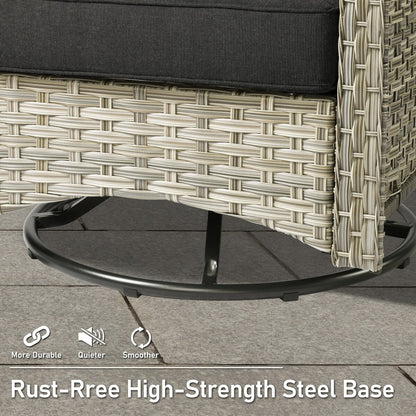 Set di 9 sedie girevoli da esterno con schienale alto in vimini HOOOWOOO