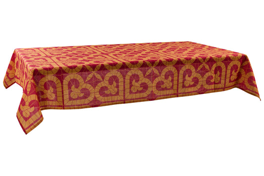 Sitges - Tovaglia Cuore Giallo Arancio 150X240 con 6 Tovaglioli