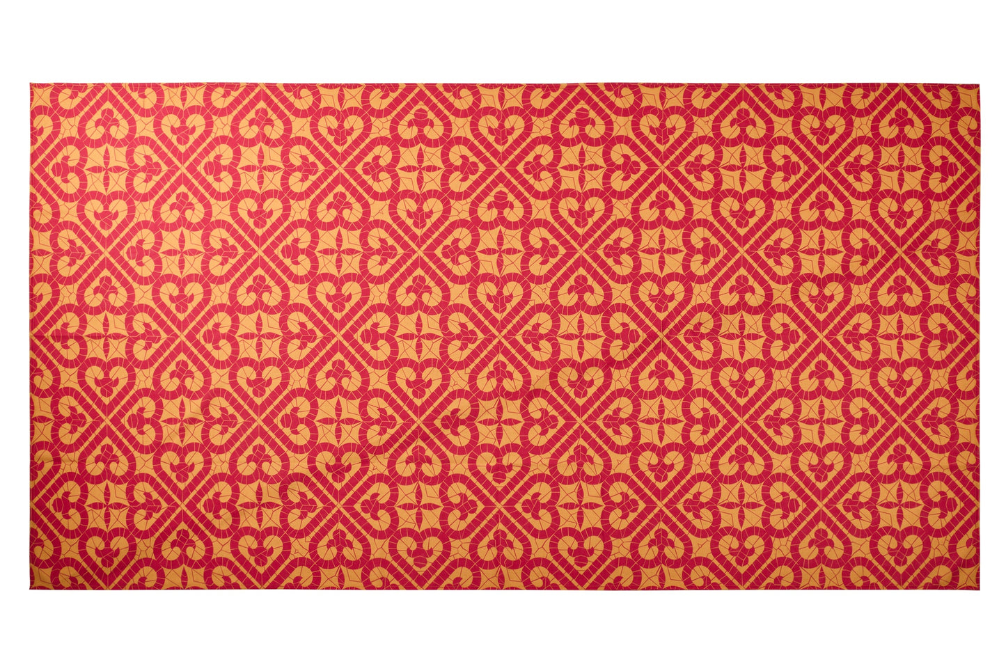 Sitges - Tovaglia Cuore Arancio Giallo 150X300 8 Tovaglioli