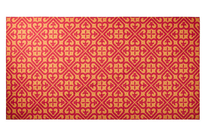 Sitges - Tovaglia Cuore Arancio Giallo 150X300 8 Tovaglioli