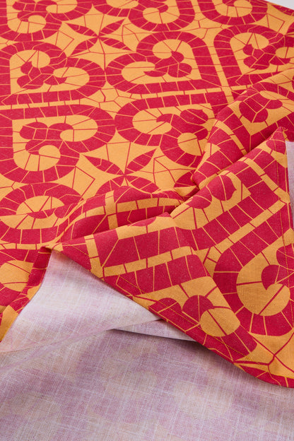 Sitges - Tovaglia Cuore Arancio Giallo 150X300 8 Tovaglioli