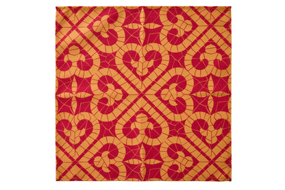 Sitges - Tovaglia Cuore Arancio Giallo 150X300 8 Tovaglioli