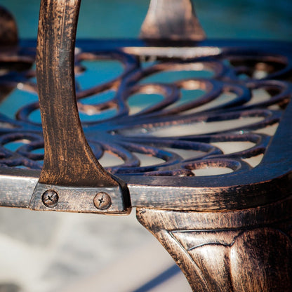 Set da pranzo da esterno in alluminio pressofuso da 7 pezzi Haitian di Christopher Knight Home