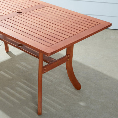 Set di tavolo e sedie impilabili Hakan Wood Patio con gambe curve