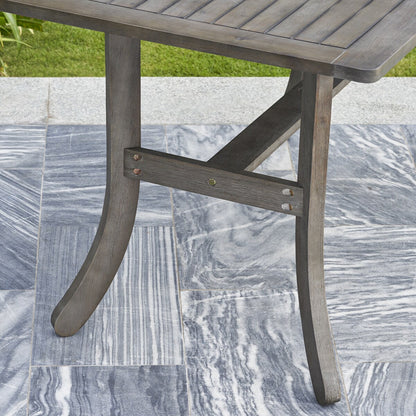 Set di tavolo e sedie impilabili Hakan Wood Patio con gambe curve