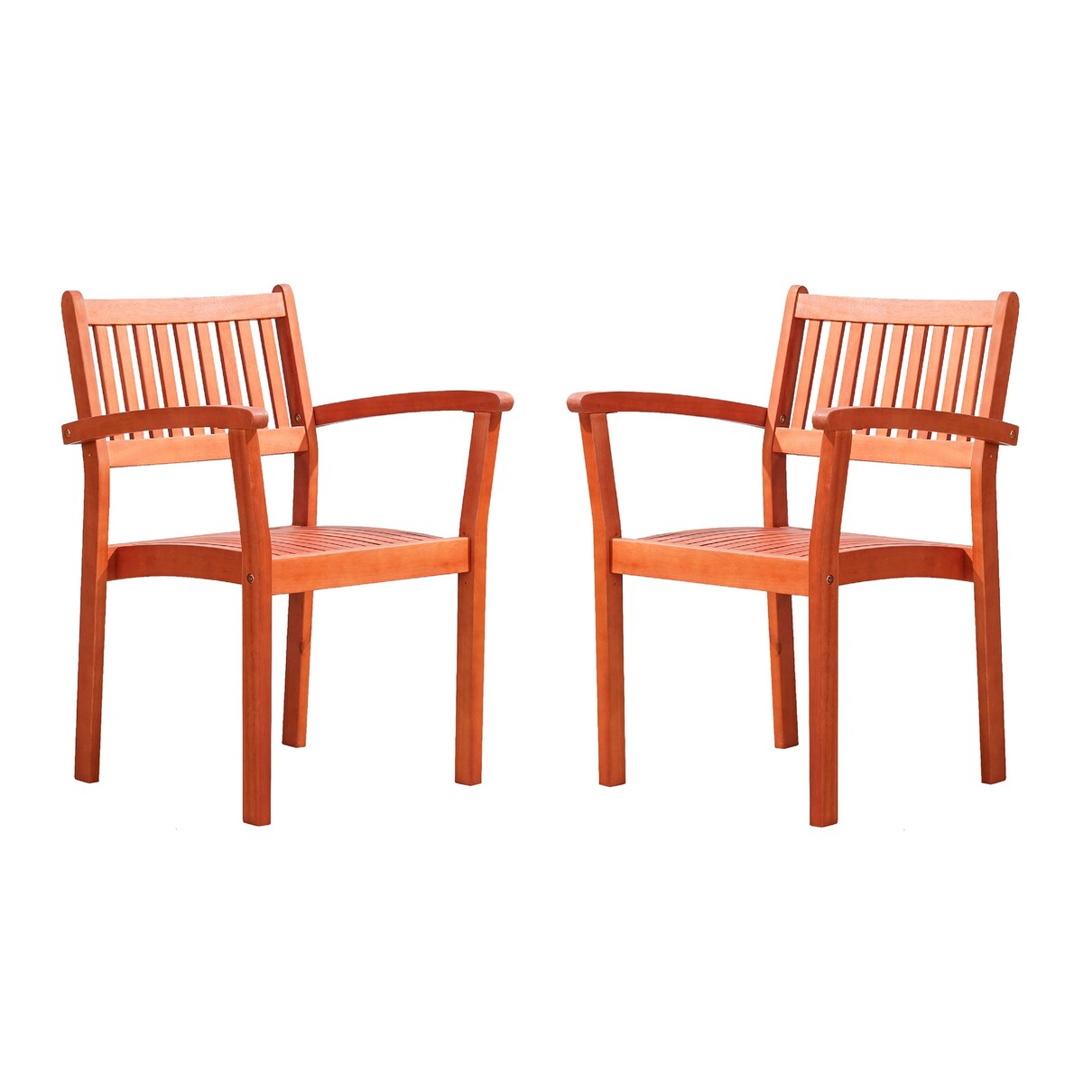 Set di tavolo e sedie impilabili Hakan Wood Patio con gambe curve