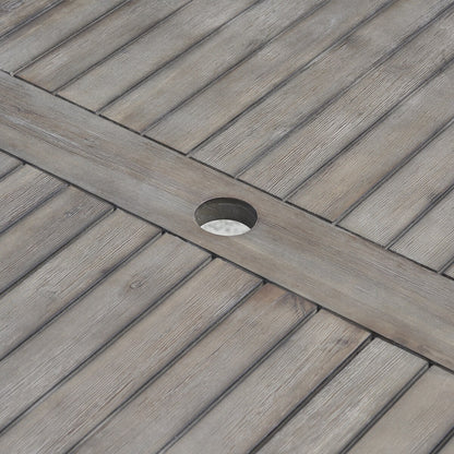 Set di tavolo e sedie impilabili Hakan Wood Patio con gambe curve