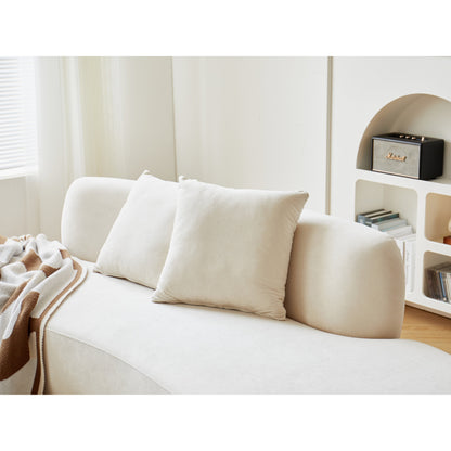 Divano da soggiorno curvo in velluto a mezzaluna da 90,2 pollici