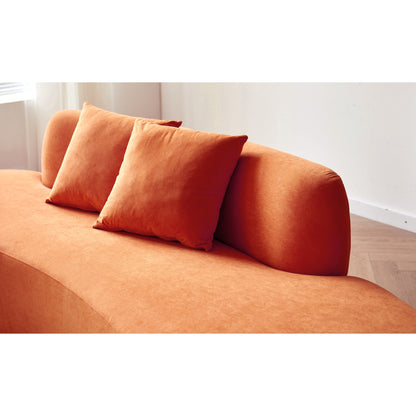 Divano da soggiorno curvo in velluto a mezzaluna da 90,2 pollici