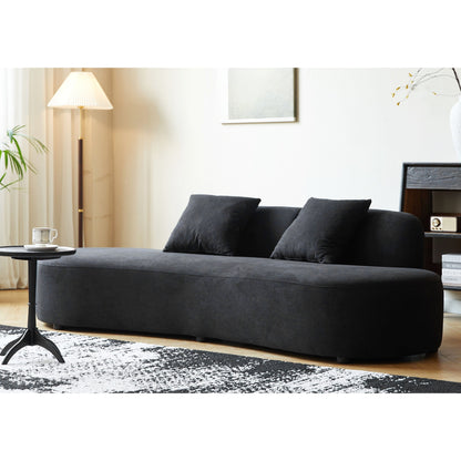 Divano da soggiorno curvo in velluto a mezzaluna da 90,2 pollici