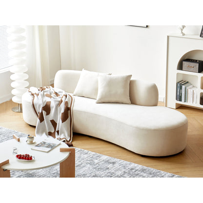 Divano da soggiorno curvo in velluto a mezzaluna da 90,2 pollici