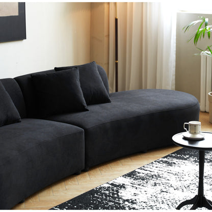 Divano da soggiorno curvo in velluto a mezzaluna da 90,2 pollici