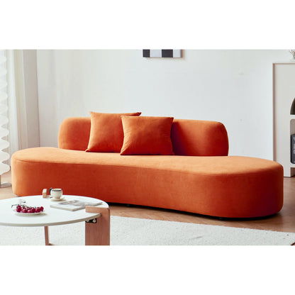 Divano da soggiorno curvo in velluto a mezzaluna da 90,2 pollici