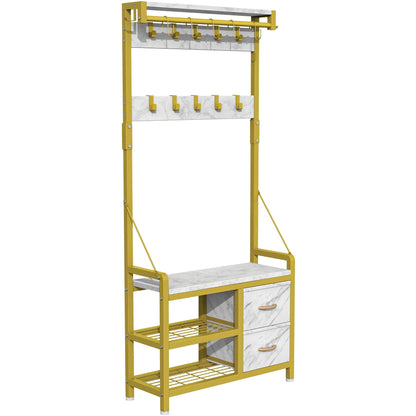 Appendiabiti con panca, divisibile in panca per scarpe indipendente e portaoggetti da parete