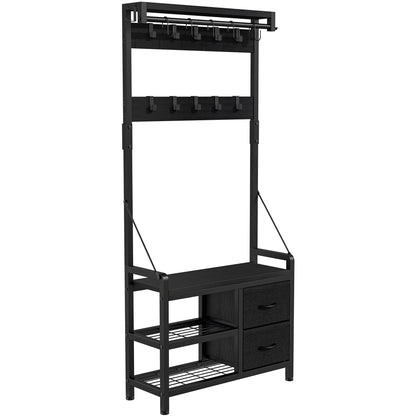 Appendiabiti con panca, divisibile in panca per scarpe indipendente e portaoggetti da parete