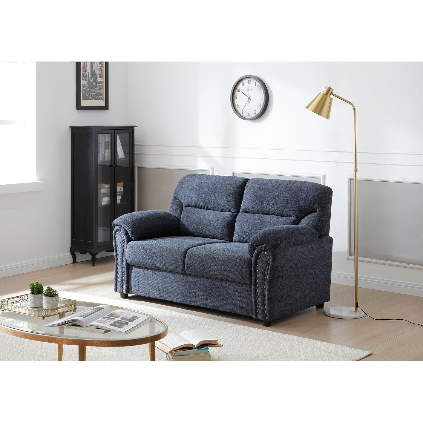 Divano dritto Hamilton da 60 pollici con braccioli pillow top in poliestere