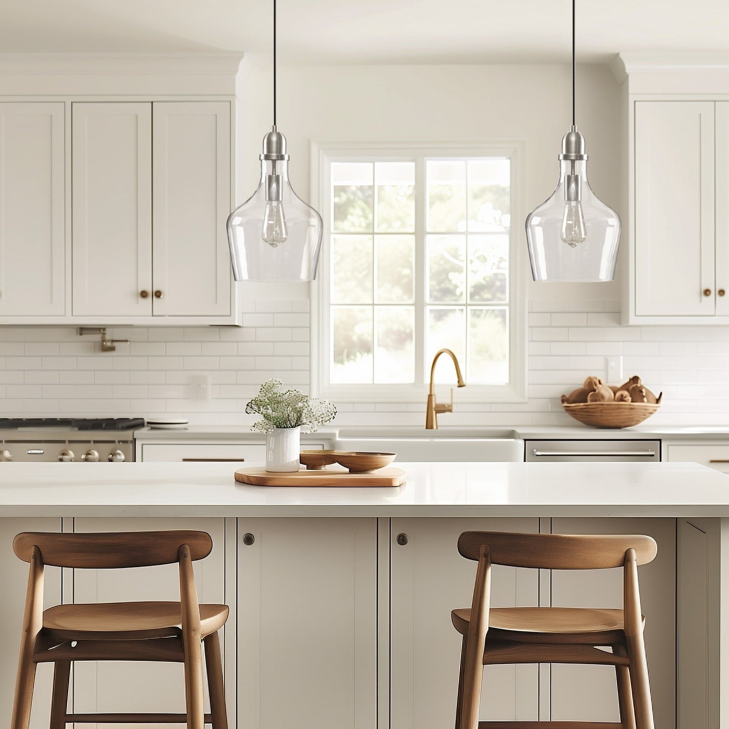 Lampada a sospensione in vetro a forma di campana INK+IVY Auburn