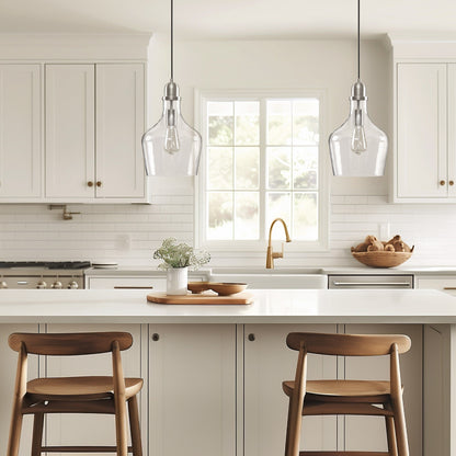 Lampada a sospensione in vetro a forma di campana INK+IVY Auburn