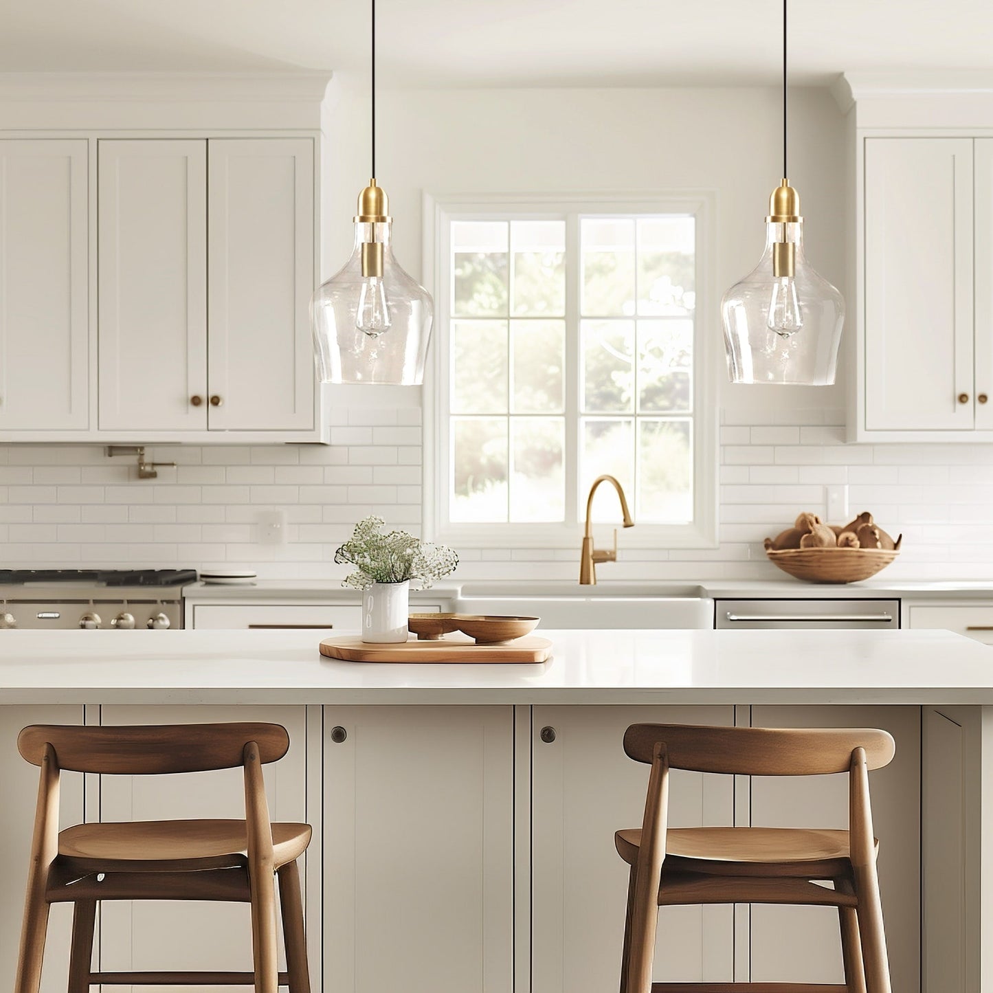 Lampada a sospensione in vetro a forma di campana INK+IVY Auburn