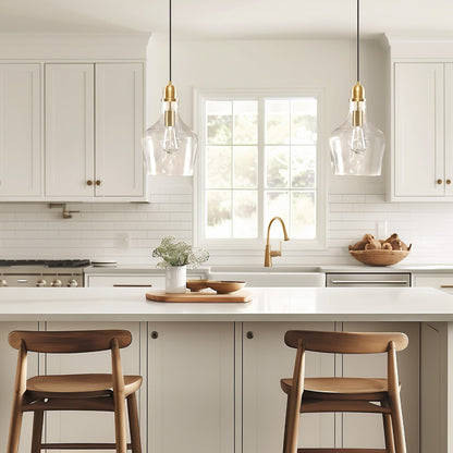 Lampada a sospensione in vetro a forma di campana INK+IVY Auburn