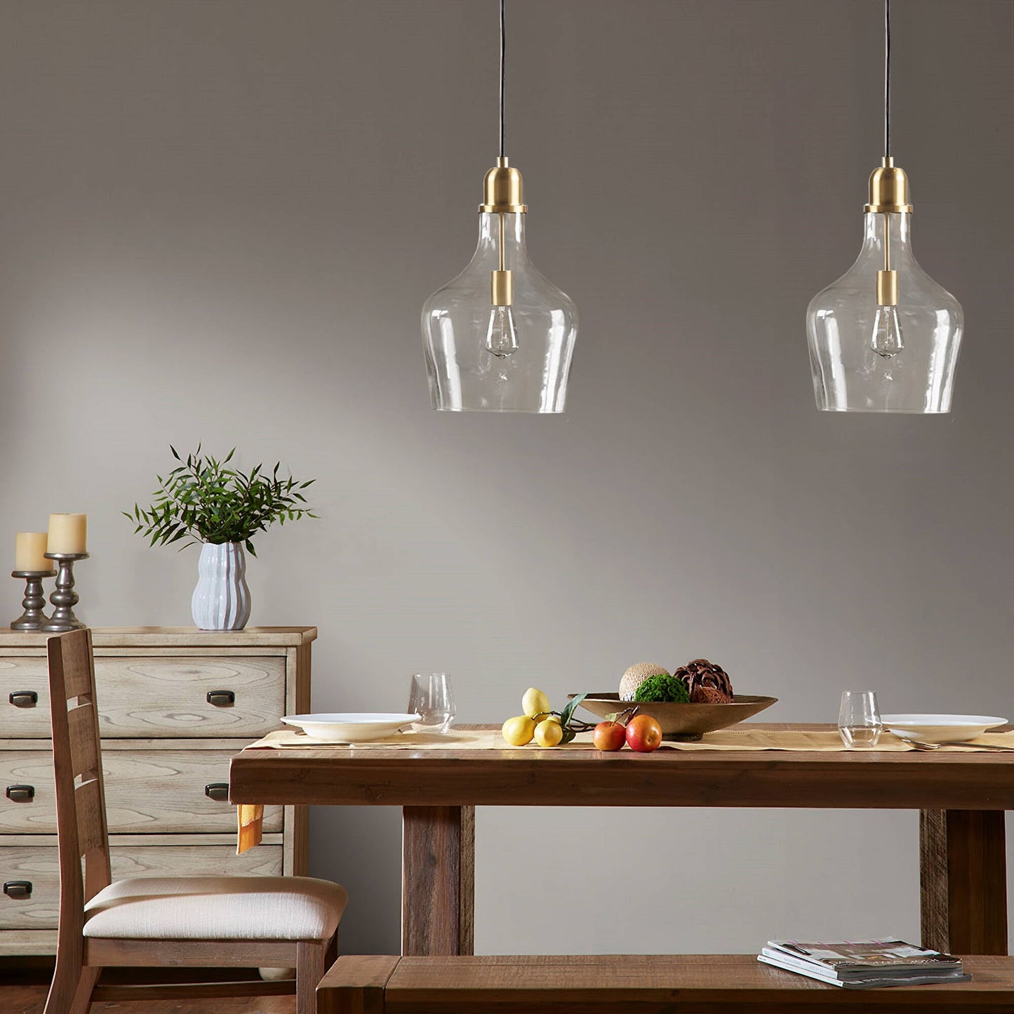 Lampada a sospensione in vetro a forma di campana INK+IVY Auburn