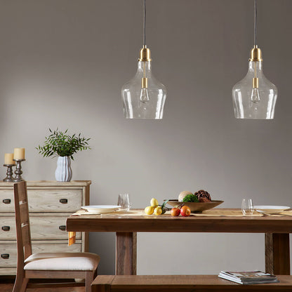 Lampada a sospensione in vetro a forma di campana INK+IVY Auburn