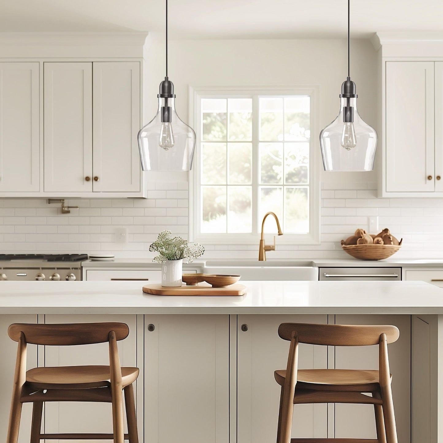 Lampada a sospensione in vetro a forma di campana INK+IVY Auburn