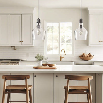 Lampada a sospensione in vetro a forma di campana INK+IVY Auburn