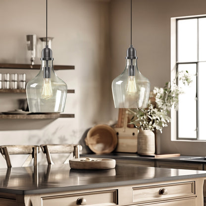 Lampada a sospensione in vetro a forma di campana INK+IVY Auburn