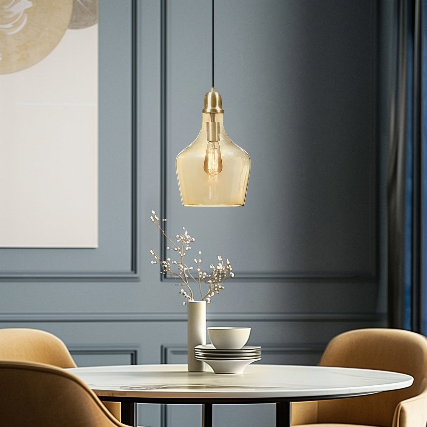 Lampada a sospensione in vetro a forma di campana INK+IVY Auburn