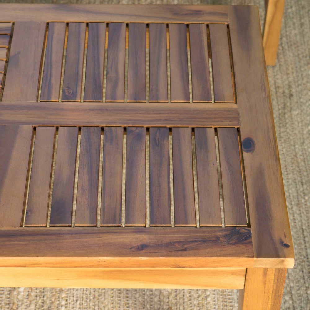 Set da esterno Hampton Outdoor da 4 pezzi in acacia di Christopher Knight Home