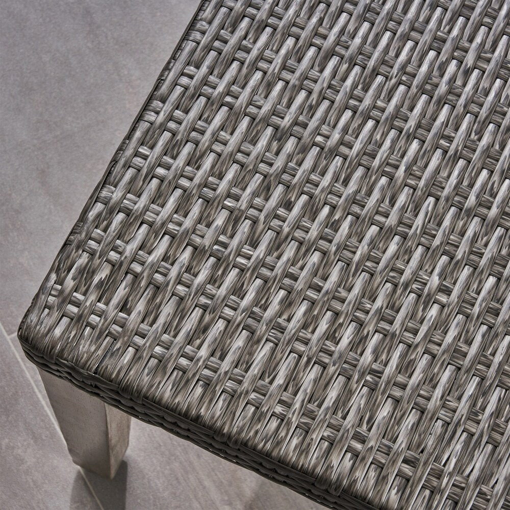 Set da esterno Hampton da 9 pezzi in legno/vimini di Christopher Knight Home