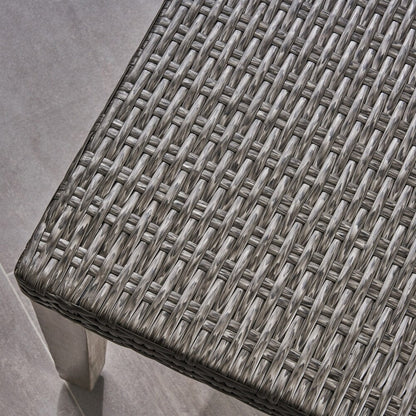 Set da esterno Hampton da 9 pezzi in legno/vimini di Christopher Knight Home