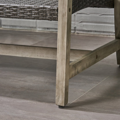 Set da esterno Hampton da 9 pezzi in legno/vimini di Christopher Knight Home