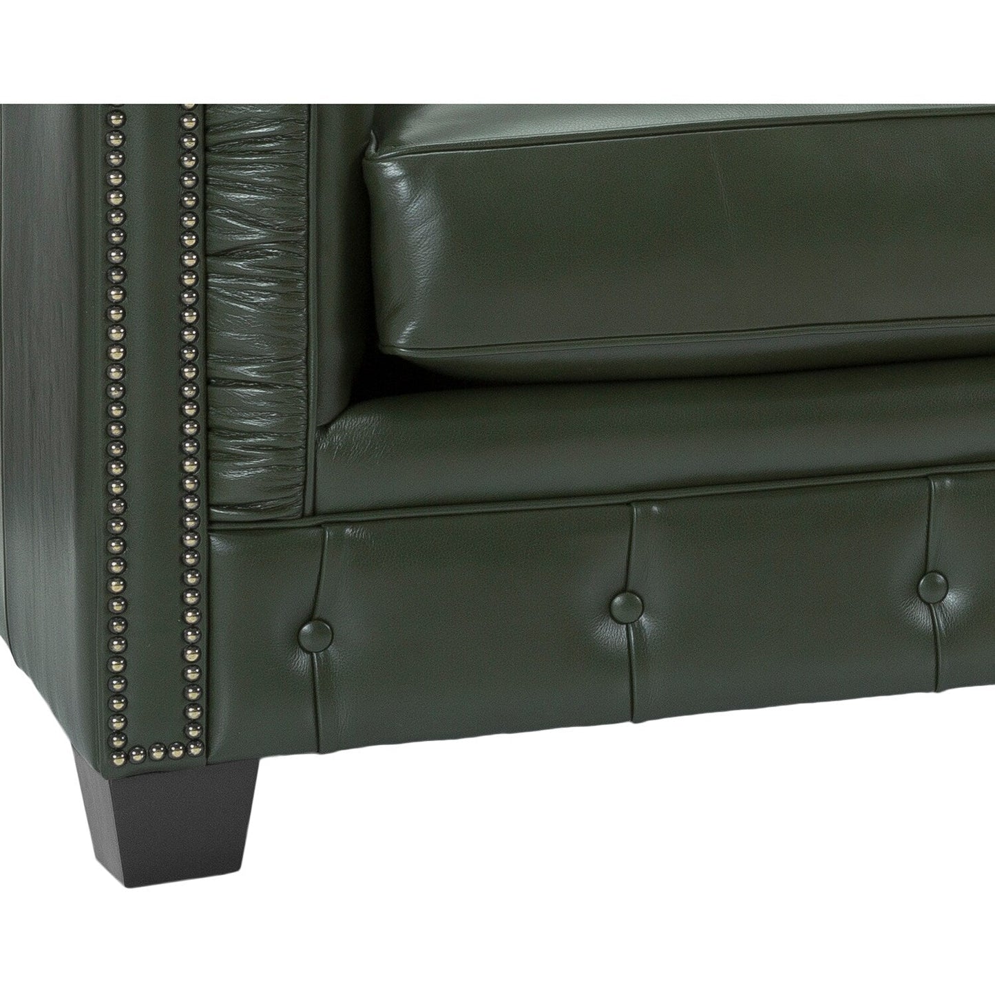 Divano Chesterfield Hancock in pelle italiana pieno fiore trapuntata - 31 A x 86 L x 40 P